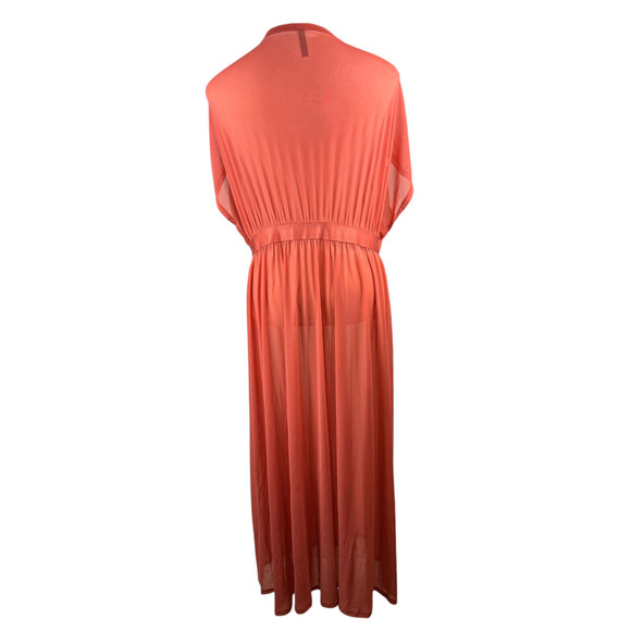 Torrid Maxi Mesh Short Sleeve Coverup Kimono Orange Womens Plus Size 2 2X - Picture 10 of 12